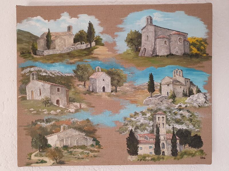 Sur toile de lin<br>8F-46x38<br>80€