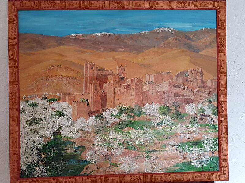 Peinture sur toile encadrée<br>65x55<br>80€