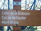 Crête de la Brasque, Col de Vé Gautier, Mont Brune, -